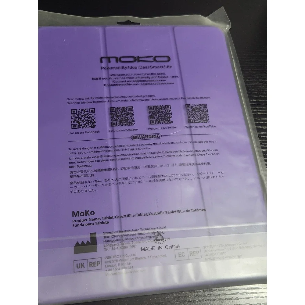 MoKo‎ Case for iPad Air 13 2024 Purple Violet Trifold Frosted Back Cover